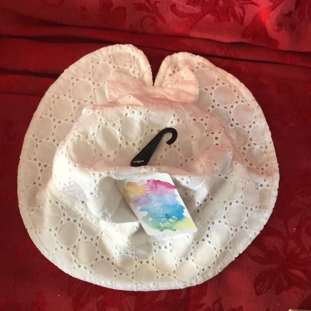 Sweet Baby Toddler girl white eyelet Sun hat